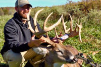 Giant first buck! First trailcam ban… Genius deer fly helmet!